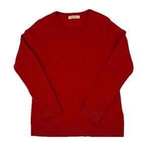 Woolovers Cashmere‎ Merino Wool Cable Knit Crew Neck Sweater